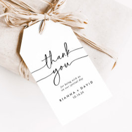 Etiquetas Para Regalos Boda Black White Classic Gracias