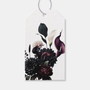 Etiquetas Para Regalos Boda Blanca Romántica Floral Oscura y Melancólica