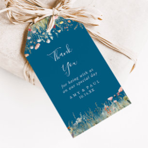 Etiquetas Para Regalos Boda Boho Wildflower de la Marina Gracias