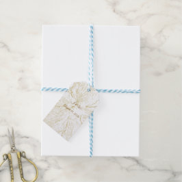 Etiquetas Para Regalos Boda Botánica de Arte de Línea Floral Dorada