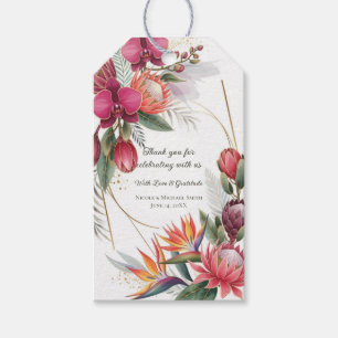 Etiquetas Para Regalos Boda Botánica de Oro Paraíso Floral Tropical