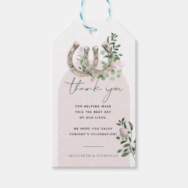 Etiquetas Para Regalos Boda Botánica de Trébol Elegante de Herraduras