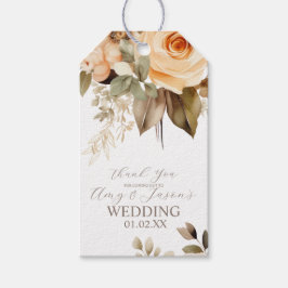 Etiquetas Para Regalos Boda Botánico Floral Beige-Nuetral Brown