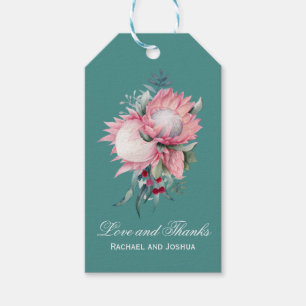 Etiquetas Para Regalos Boda botánico King Protea Gracias