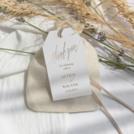 Etiquetas Para Regalos Boda Caligrafía Dorado Metálico Falso Chic