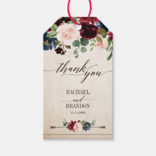 Etiquetas Para Regalos Boda campestre de Boho floral de la Marina de Borg