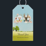 Etiquetas Para Regalos Boda caprichosa rústica de ciervos del bosque del<br><div class="desc">Medallones de pareja de ciervos caprichosos y etiquetas de regalo de boda florales boho de color rosa.</div>