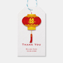 Etiquetas Para Regalos Boda chino de linterna y doble felicidad