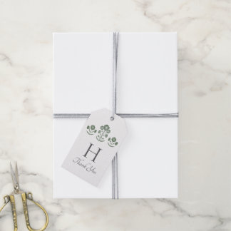 Etiquetas Para Regalos Boda con estampado botánico verde y blanco