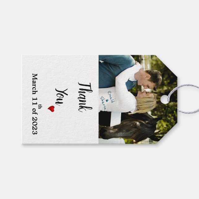 Etiquetas Para Regalos Boda con foto (Frente (Horizontal))