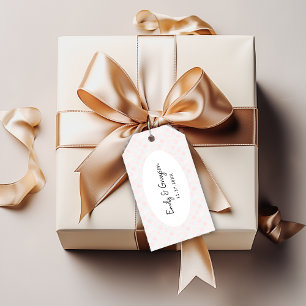 Etiquetas Para Regalos Boda con patrón de tablero de ajedrez pintado de r