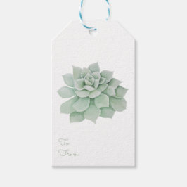 Etiquetas Para Regalos Boda de acuarela de Cactus Suculento Verde Mint