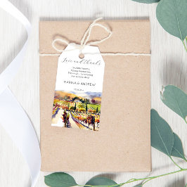 Etiquetas Para Regalos Boda de acuarela de los viñedos de Napa Valley gra