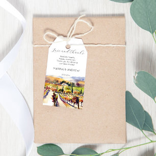 Etiquetas Para Regalos Boda de acuarela de los viñedos de Napa Valley gra