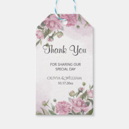 Etiquetas Para Regalos Boda de Acuarela de Peonía Rosa  