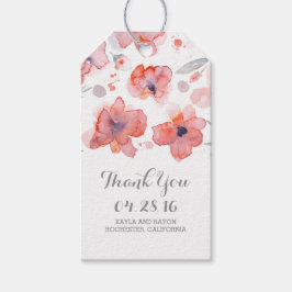 Etiquetas Para Regalos Boda de acuarela floral rosa Gracias