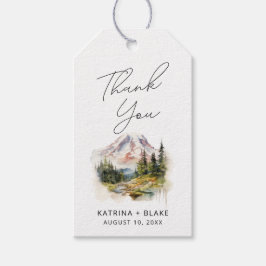 Etiquetas Para Regalos Boda de acuarela Mount Rainier Washington