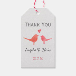 Etiquetas Para Regalos Boda de acuarelas de amor de aves