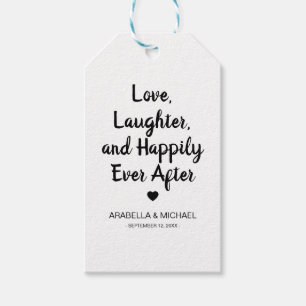 Etiquetas Para Regalos boda de 'Amor, Risas y Feliz Siempre Después'