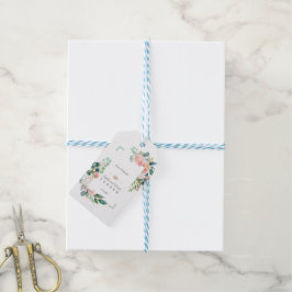 Etiquetas Para Regalos Boda de armazón verde de color blanco rosa de colo