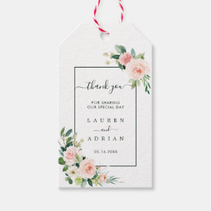 Etiquetas Para Regalos Boda De Bloom Rosa De Rubor Gracias Por Favor