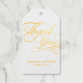 Etiquetas Para Regalos Boda de caligrafía de White & Gold