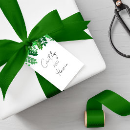 Etiquetas Para Regalos Boda de canopy de hoja verde