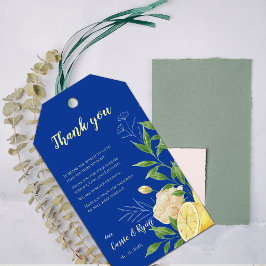 Etiquetas Para Regalos Boda de cítricos de limón floral de moda Gracias m