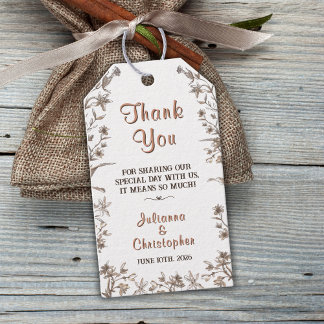 Etiquetas Para Regalos Boda de cobre Boho flores silvestres rústicas
