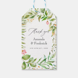 Etiquetas Para Regalos Boda de Cristal de Vegetación con Acuarela