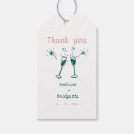 Etiquetas Para Regalos Boda de Crítica de Mano Brillante Gracias