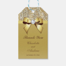 Etiquetas Para Regalos Boda de diamantes de las secuencias de oro