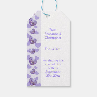 Etiquetas Para Regalos Boda de diseño cardíaco de glicinia morada