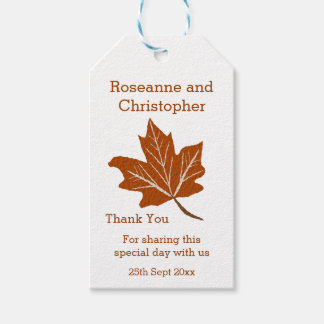 Etiquetas Para Regalos Boda de diseño de otoño