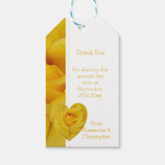 Etiquetas Para Regalos Boda de diseño del corazón de rosa amarillo