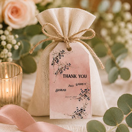Etiquetas Para Regalos Boda de elegancia botánica rosa polvorienta