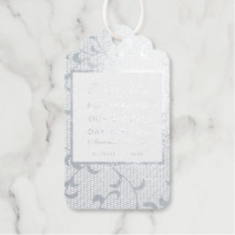Etiquetas Para Regalos Boda de encaje y marfil blanco