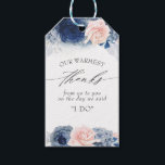 Etiquetas Para Regalos Boda de flores azules y rosas polvorientas gracias<br><div class="desc">Tonos azules y bodas de flores amarillas</div>