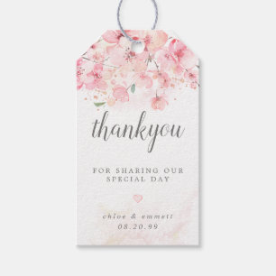 Etiquetas Para Regalos Boda de flores rosadas con flores de cerezo