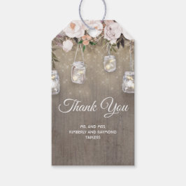 Etiquetas Para Regalos Boda de Flores Rústicas y Luces de Mason Jar