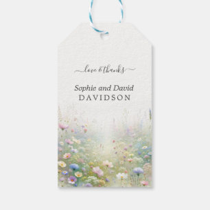 Etiquetas Para Regalos Boda de flores silvestres acuarela campo rústico