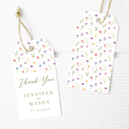 Etiquetas Para Regalos Boda de flores silvestres de la pradera colorida g