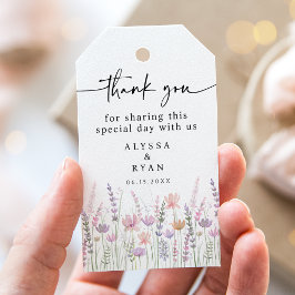 Etiquetas Para Regalos Boda de flores silvestres pastel suave