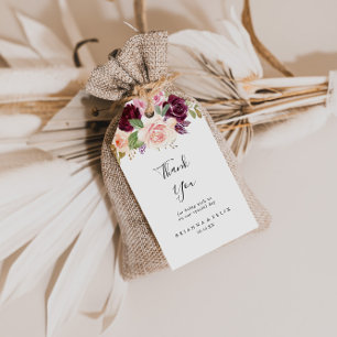Etiquetas Para Regalos Boda De Foliage Botánico De Flores Rústicas Gracia