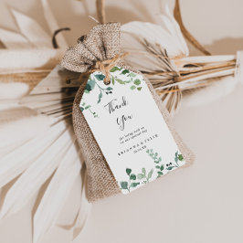 Etiquetas Para Regalos Boda de follaje de guiones de caligrafía Gracias