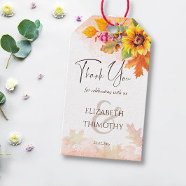 Etiquetas Para Regalos Boda de girasol otoñal otoño