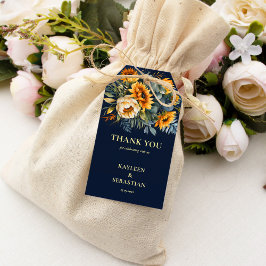 Etiquetas Para Regalos Boda de girasol rústico azul marino otoño