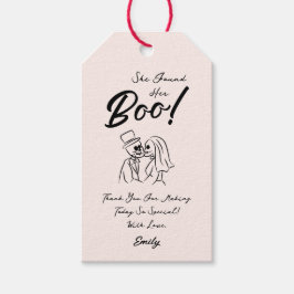 Etiquetas Para Regalos Boda de Halloween con la mano dibujada