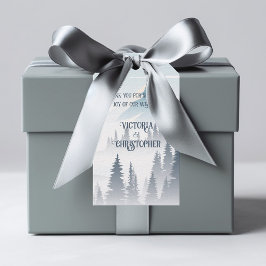 Etiquetas Para Regalos Boda de invierno de la Selva de Niebla Gris Mounta