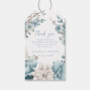 Etiquetas Para Regalos Boda de la flor floral de oro azul de la marea neg
